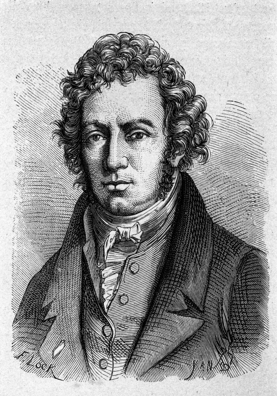 Portrett av Andre Marie Ampere (1775 - 1836) fransk fysiker. av Unknown artist