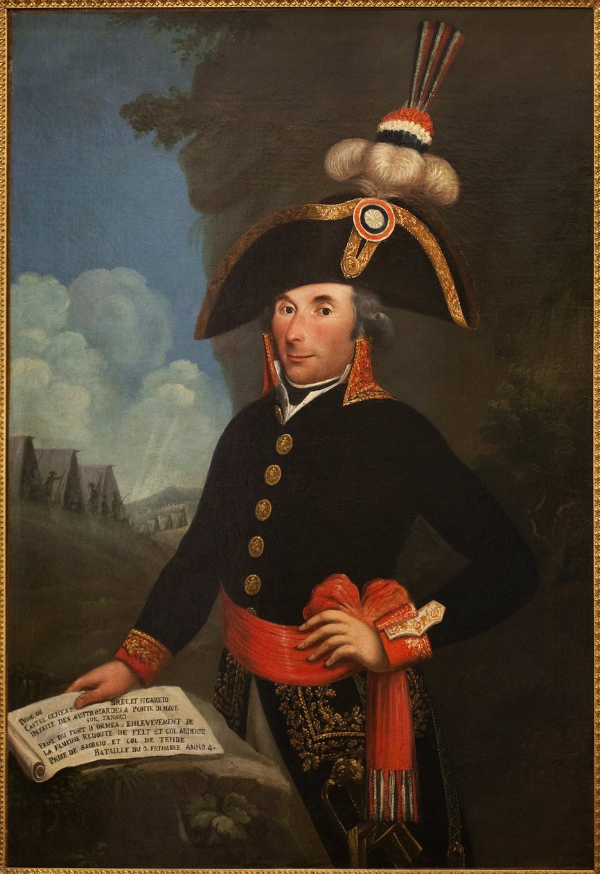Portrett av Andre Massena (1758-1817, hertug av Rivoli og prins av Essling, marechal av imperiet), i uniform av divisjonsgeneral. Anonymt maleri, olje på lerret 1796, portrett av Unknown artist