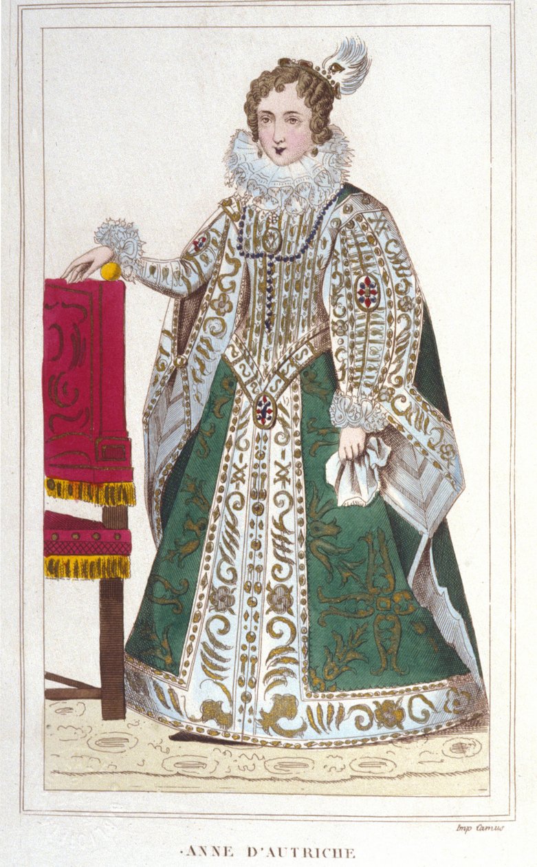Portrett av Anne av Østerrike (1601-1666). Gravering av 1830 av Unknown artist
