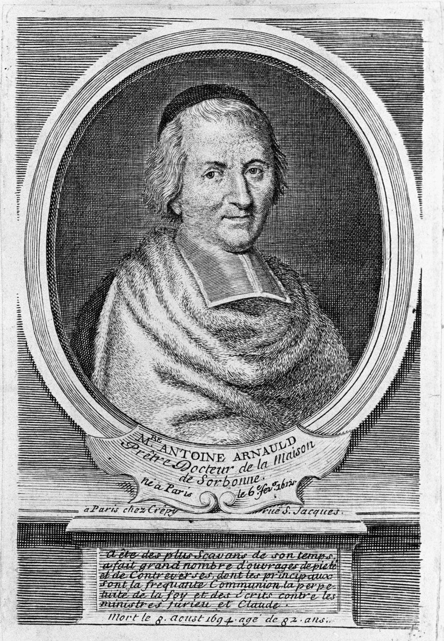 Portrett av Antoine Arnauld dit le Grand Arnauld (1612-1694), fransk prest, teolog, filosof og matematiker, medlem av Jansenistene. av Unknown artist