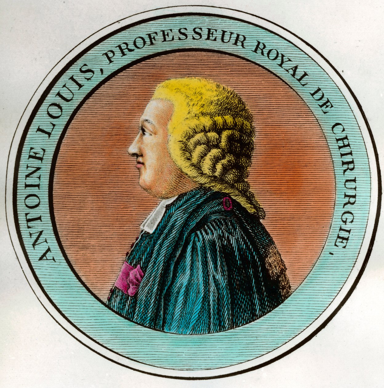 Portrett av Antoine Louis (1723-1792) Kongelig professor i kirurgi, sekretær ved Royal Academy of Surgery Gravering fra 1700-tallets privatsamling av Unknown artist
