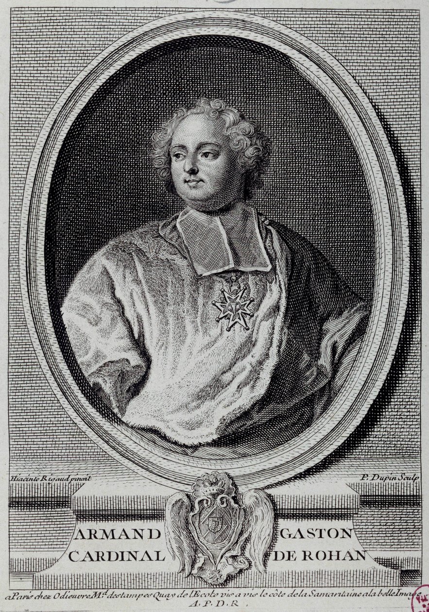 Portrett av Armand Gaston Maximilien, kardinal de Rohan (1674-1749) Gravering av Paris fra 1700-tallet, Musee Carnavalet av Unknown artist