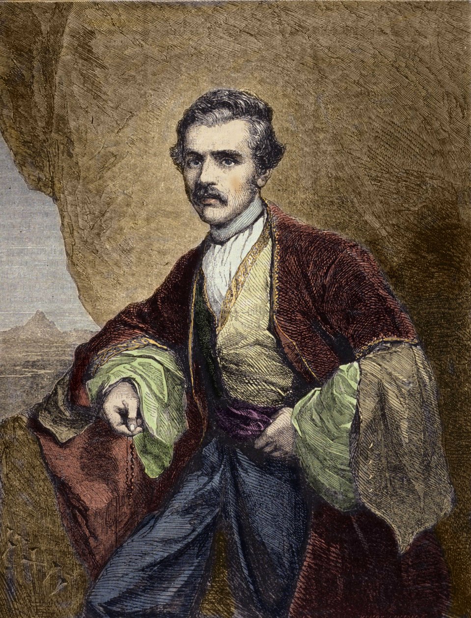 Portrett av Austen Henry Layard (1817-1894), engelsk reisende og arkeolog. av Unknown artist
