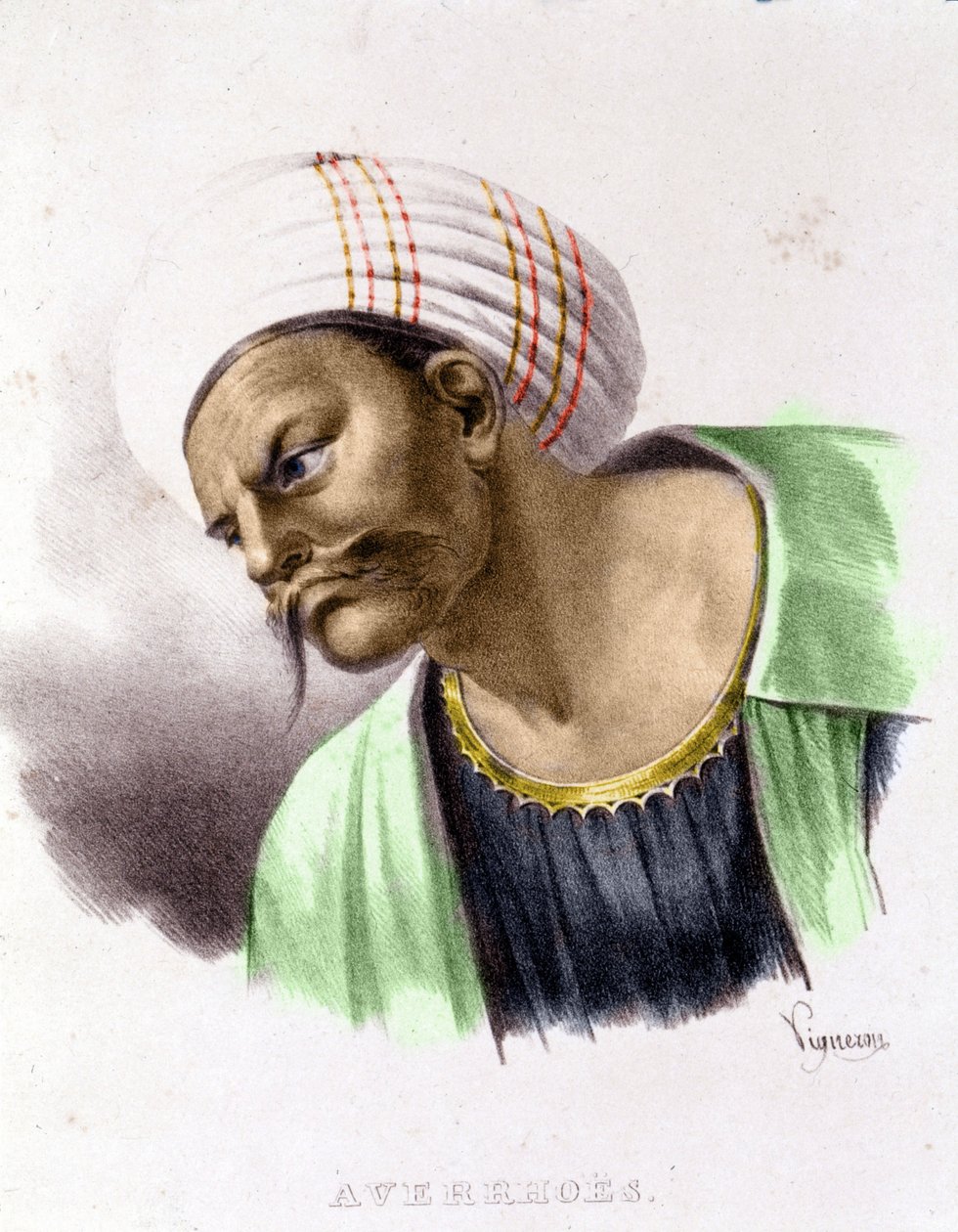 Portrett av Averroes (1126 - 1198). av Unknown artist