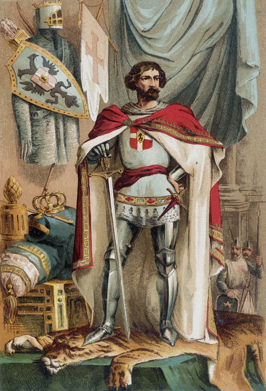 Portrett av Baudouin I, latinske keiser av Orienten (1171-1206), ble keiser av Konstantinopel ved å delta i det fjerde korstoget. Aussie kjent som Baudouin IX av Flandern (eller Baudouin VI av Hainaut) av Unknown artist