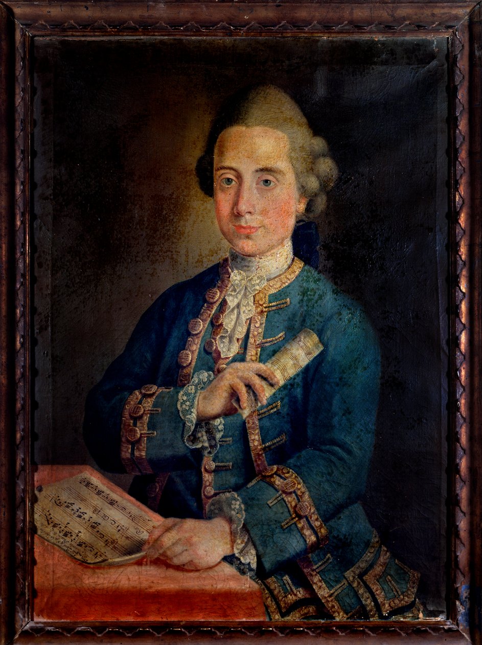 Portrett av Benedetto Antonio Maria Puccini, italiensk organist og komponist (maleri av Unknown artist