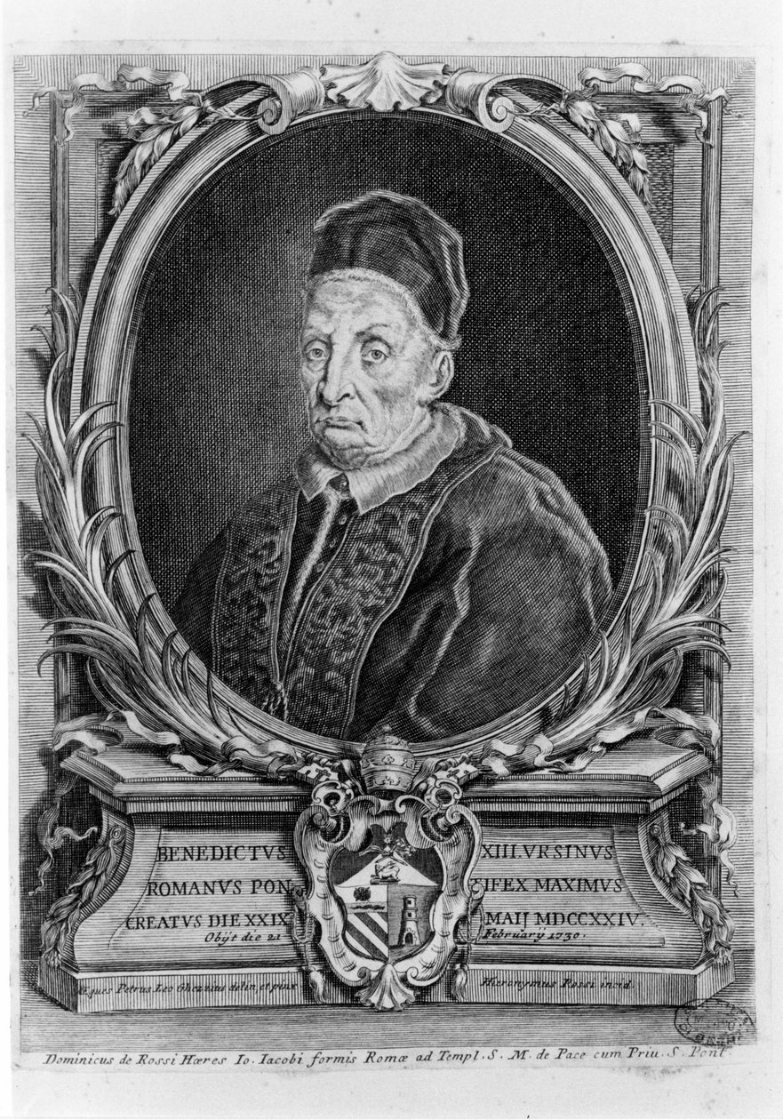 Portrett av Benedikt XIII (1649 - 1730). av Unknown artist