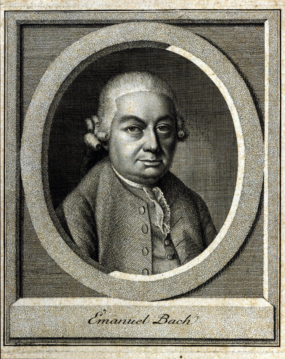 Portrett av Carl Philipp Emanuel Bach kalt Bach of Berlin og Hamburg Femte barn til John Sebastian Bach (Johann Sebastian Bach av Unknown artist