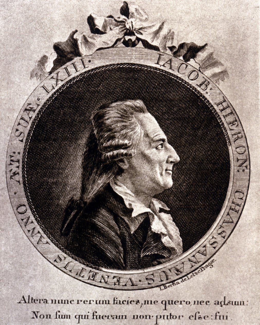 Portrett av Casanova (1725 - 1798) - portrett i frontispice, i historien om min flukt fra fengslene i republikken Venezia, skrevet i Dux en Bohemia av Unknown artist