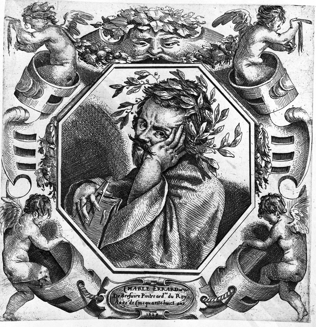 Portrait of Charles Errard (1606-1689), French painter, draftsman and architect av Unknown artist
