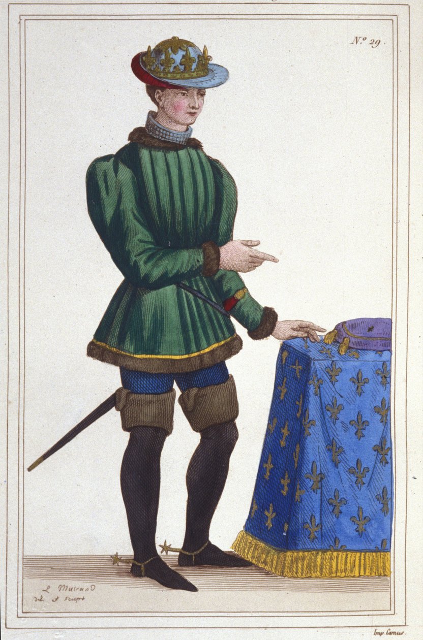 Portrett av Charles VII (1403 - 1461), konge av Frankrike gravering av 1830 av Unknown artist