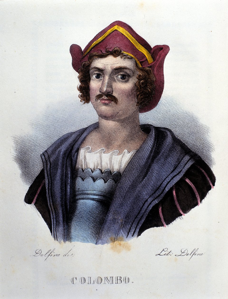 Portrett av Christopher Columbus, gravering fra 1800-tallet. av Unknown artist