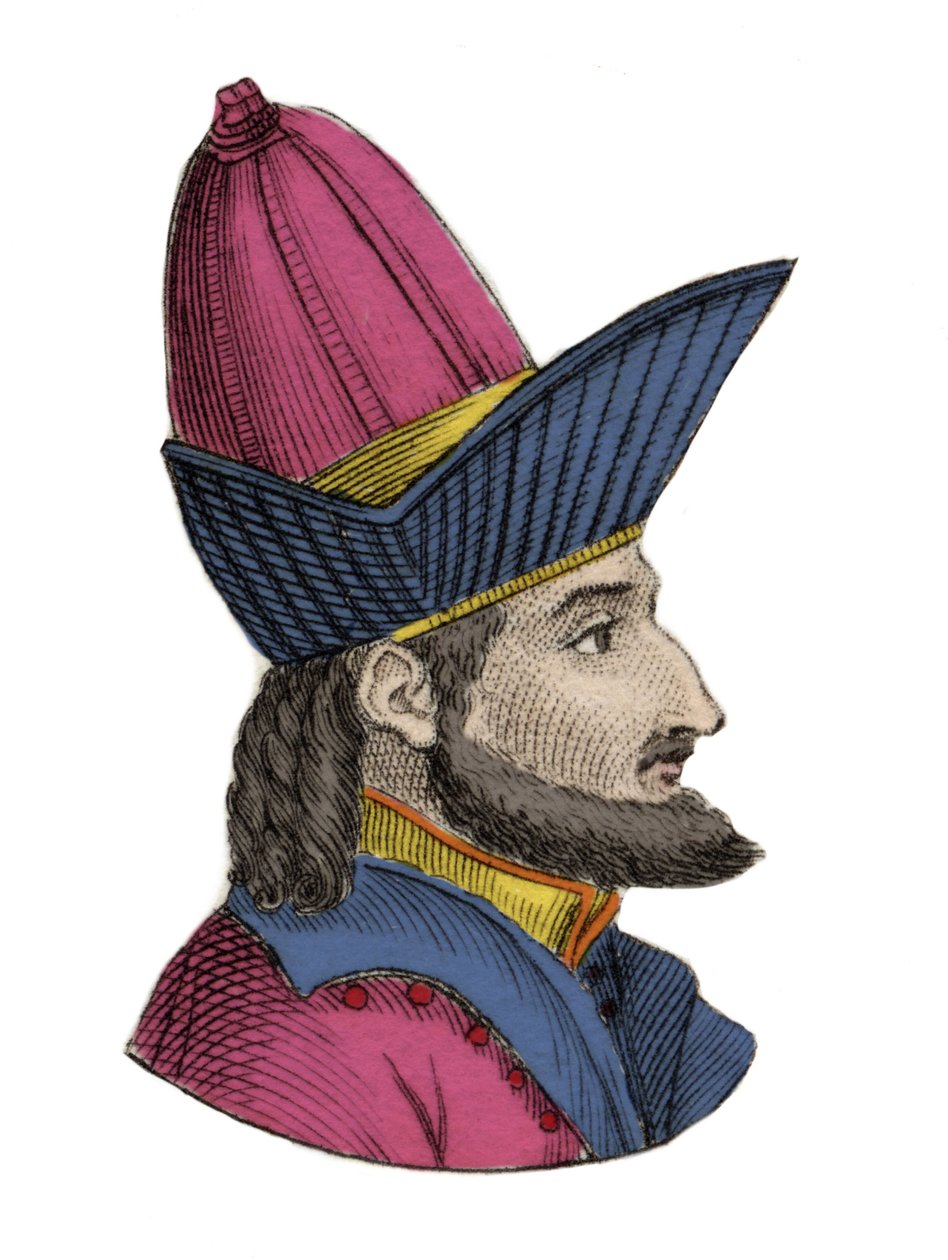 Portrett av Konstantin XI (eller XII) paleolog, kjent som Dragases (Konstantin XI Palaiologos) (1404-1453), bysantinsk keiser. Gravering av 1800-tallet. av Unknown artist