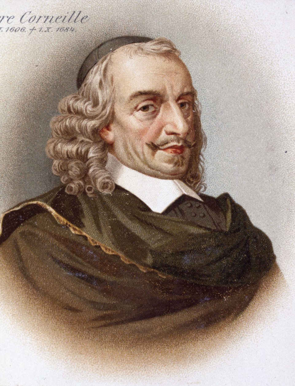 Portrett av Corneille (1606 - 1684). 1800-talls kromolitografi. av Unknown artist