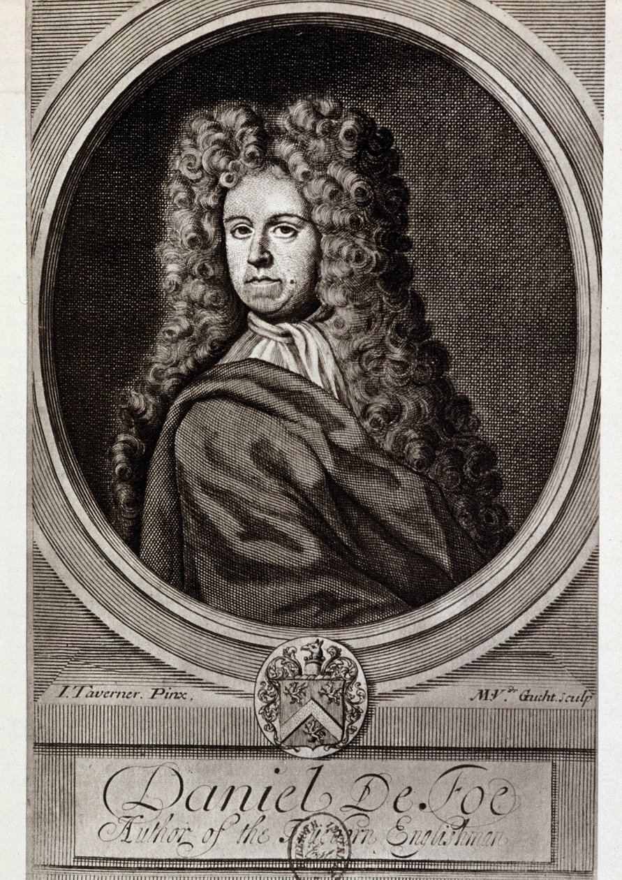 Portrett av Daniel de Foe eller Defoe (1660 - 1731) av Unknown artist