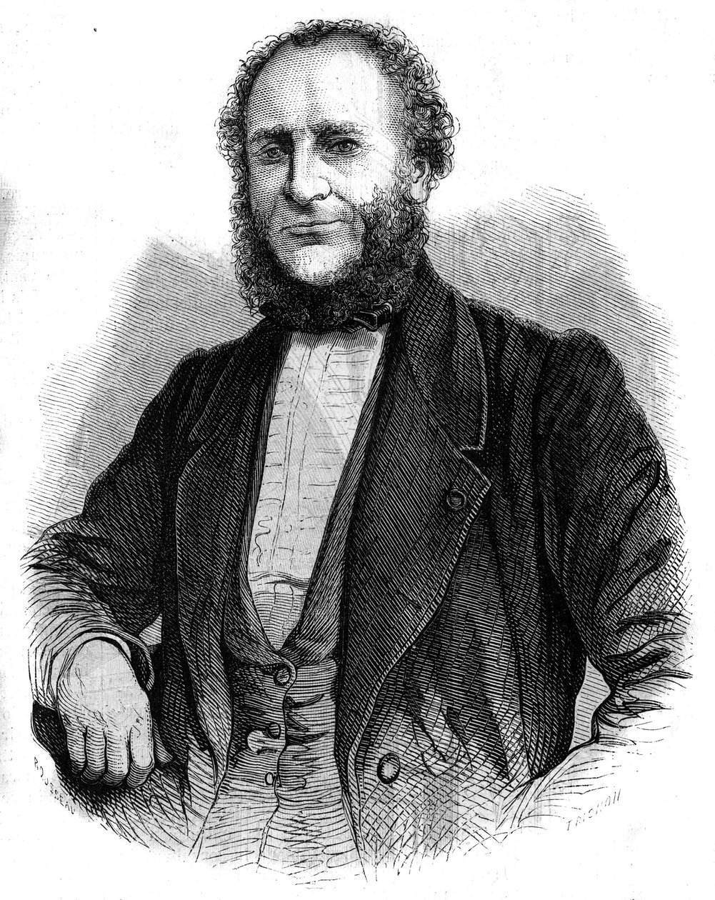 Portrait of Doctor Jobert de Lamballe (1799-1867) French surgeon. Engraving in “” L