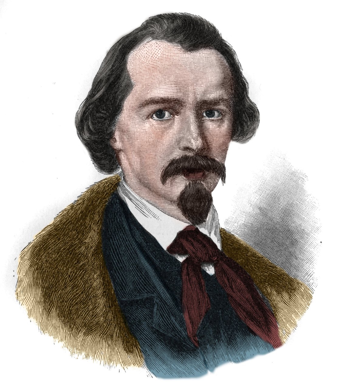 Portrett av Emanuel von Geibel (1815-1884) tysk poet og dramatiker. av Unknown artist