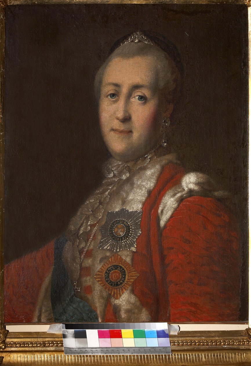 Portrett av keiserinne Catherine II (1729-1796), anonym. Olje på lerret, andre halvdel av 1700-tallet, State Museum of A.S. Pushkin, Moskva av Unknown artist