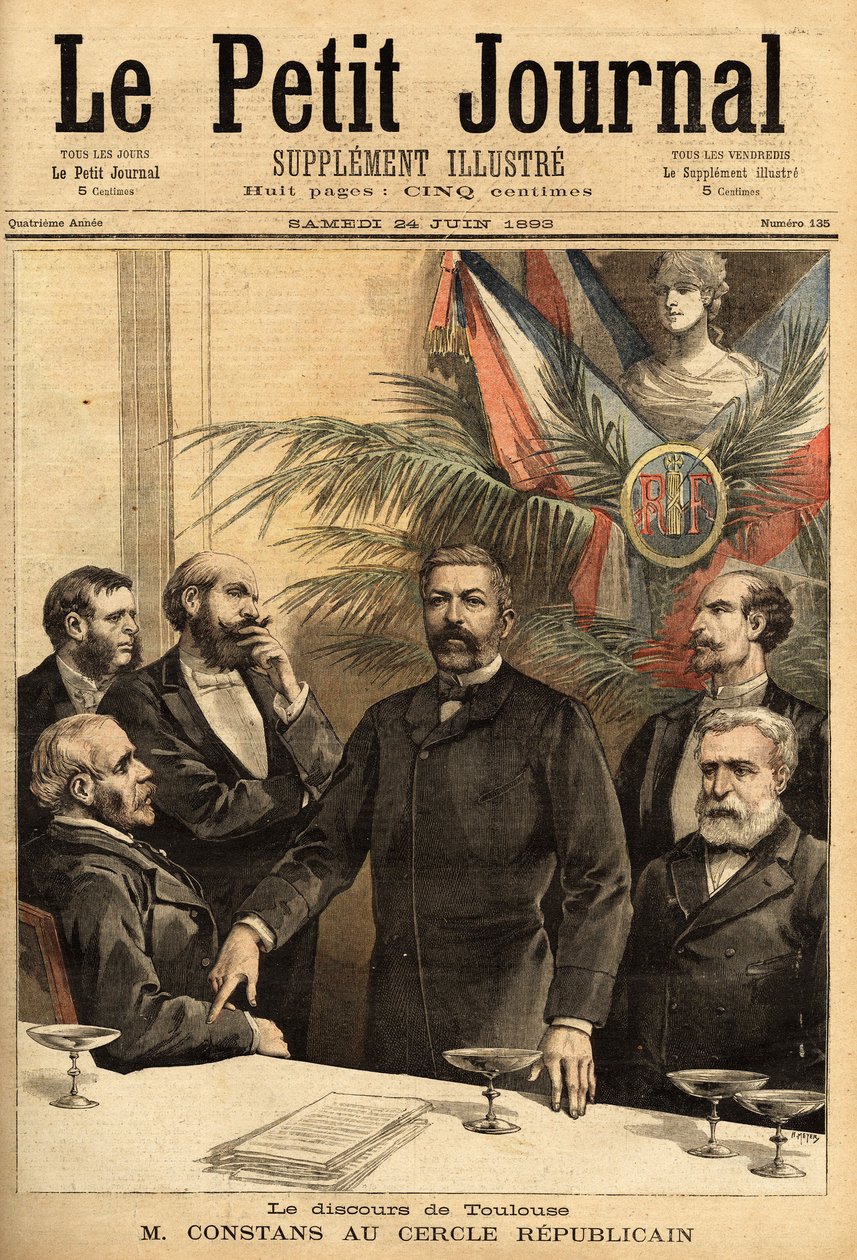 Portrett av Ernest Constans (1833-1913) i den republikanske kretsen, professor i juss og deretter politiker, han var flere ganger innenriksminister og den første guvernøren i Indokina, under fransk protektorat. Gravering i "" Le petit journal"" 24/06/1 av Unknown artist