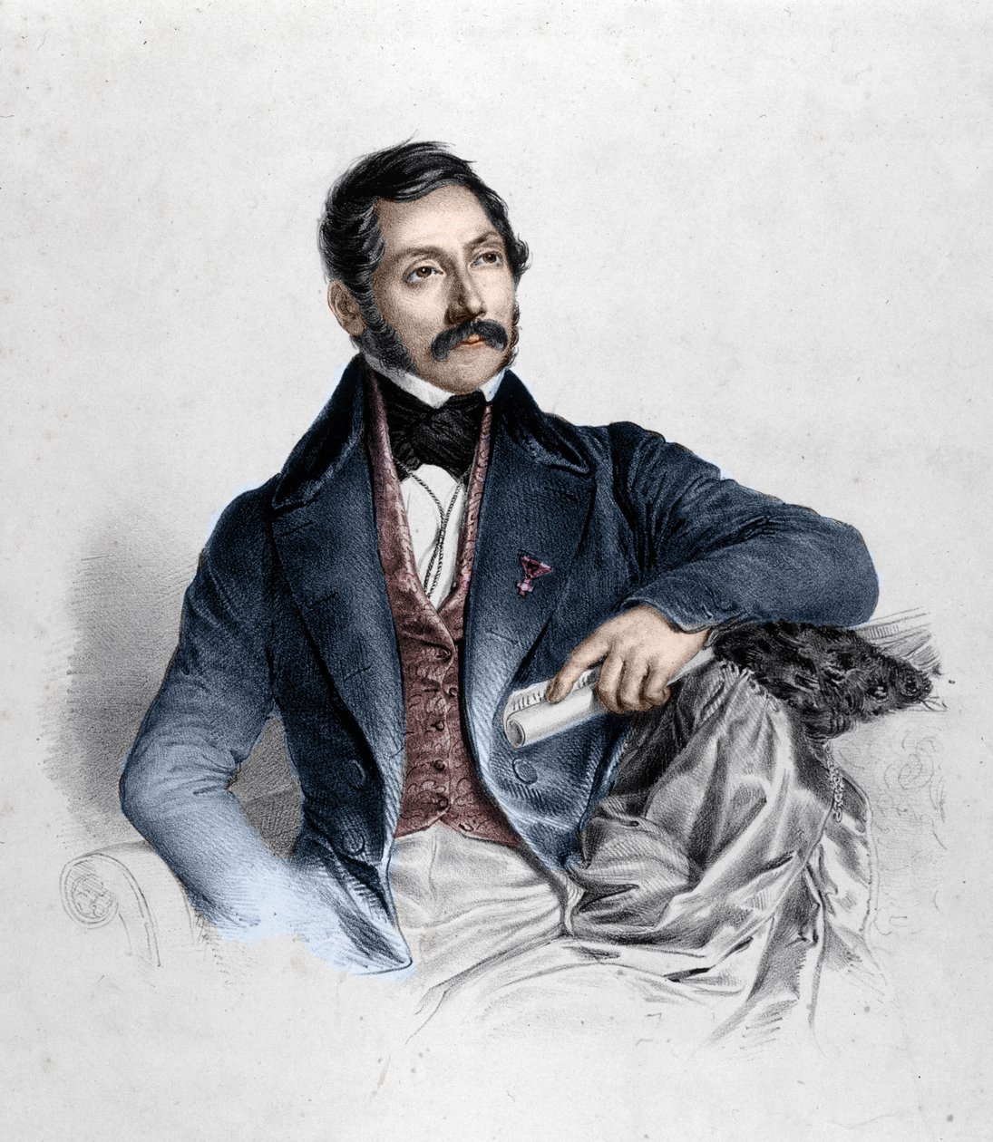 Portrett av Felice Romani, librettist, poet og italiensk kritiker (1788-1865). av Unknown artist