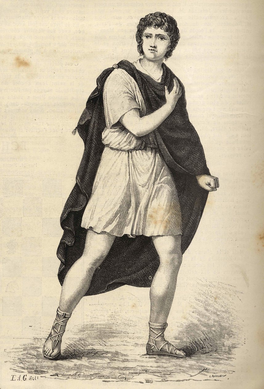 Portrait of Francois-Joseph (Francois Joseph) Talma (1763-1826), French actor. Engraving of the 19th century. av Unknown artist