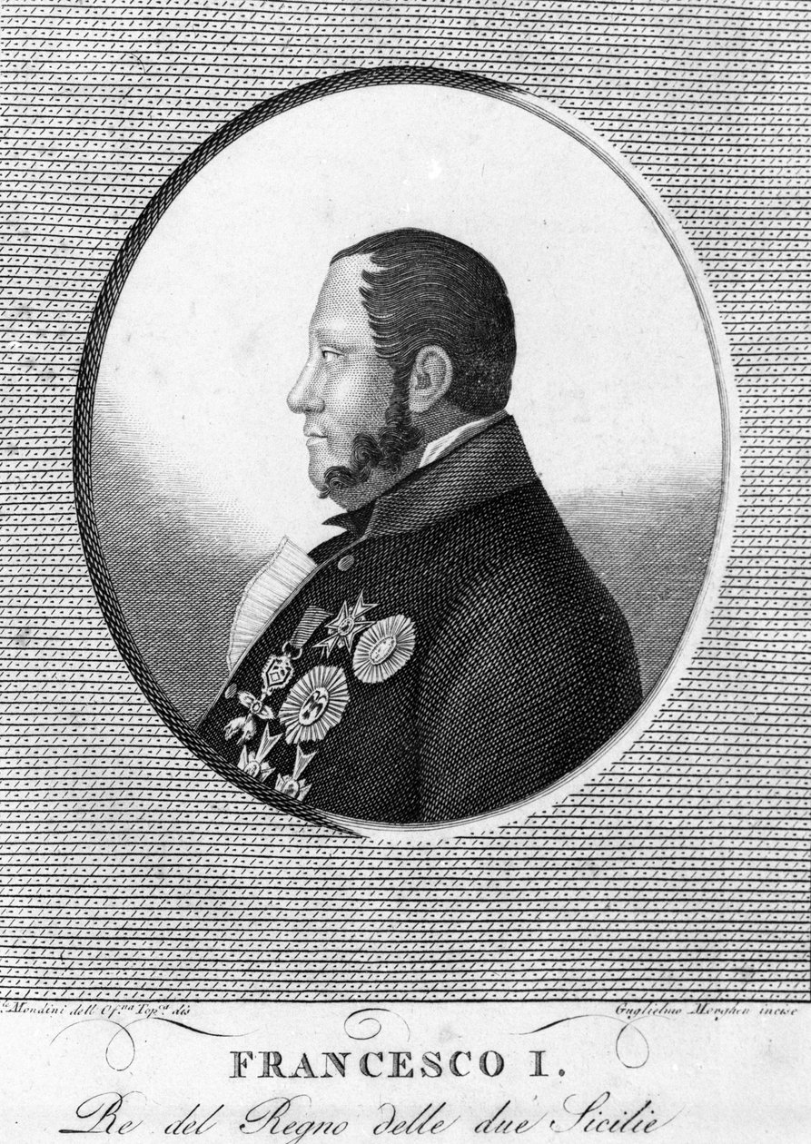 Portrett av Francois 1. (1777-1830), kongen av de to Siciliene. av Unknown artist