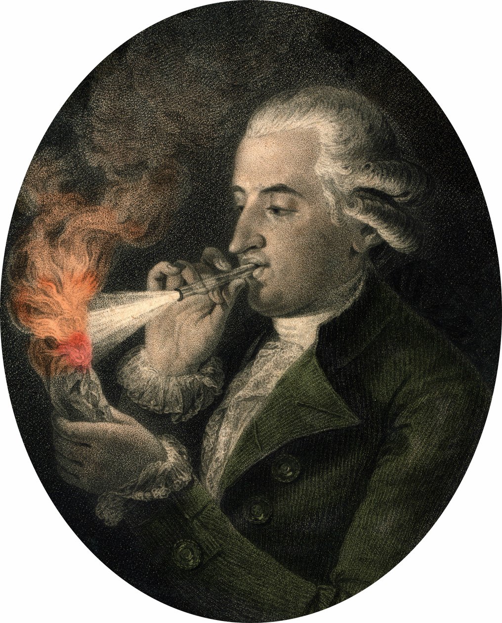 Portrett av Francois Pilatre de Rozier (1756-1785), fransk kjemiker og flyfart. av Unknown artist
