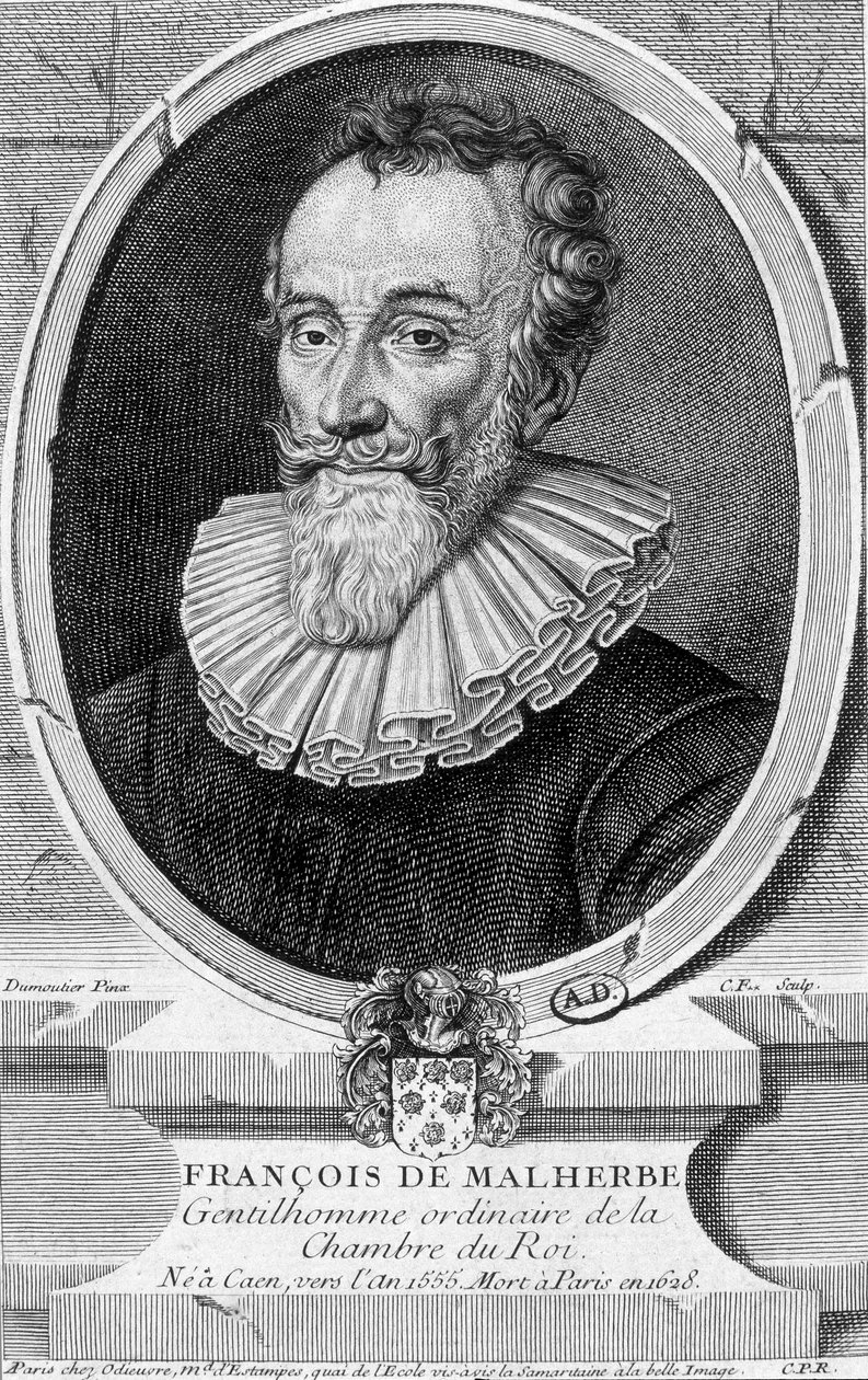 Portrett av François Malherbe, fransk poet (1555-1628) - gravering av Unknown artist
