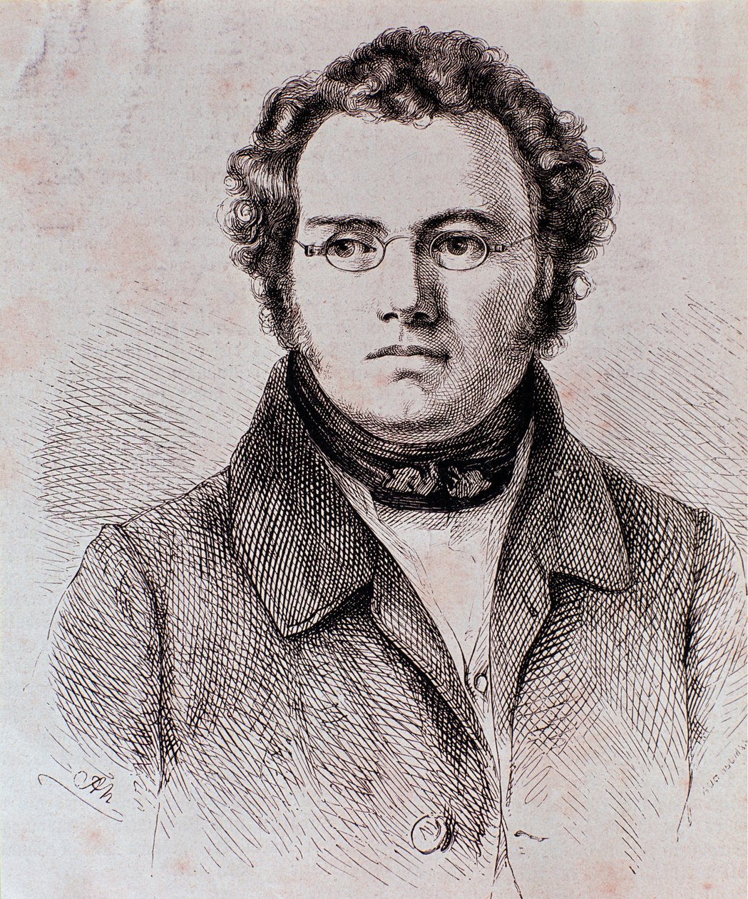 Portrett av Franz Schubert (gravering) av Unknown artist