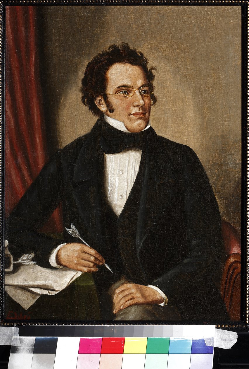 Portrett av Franz Schubert (olje på lerret) av Unknown artist