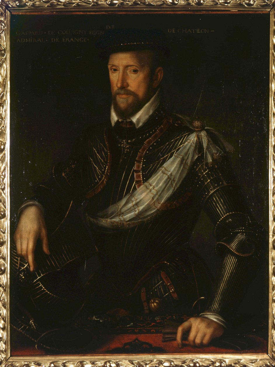 Portrett av Gaspard de Coligny (1519-1572), admiral av Frankrike. Anonymt maleri 1500-tallet av Unknown artist