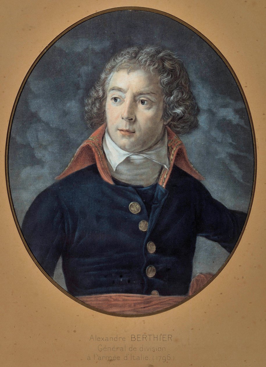 Portrett av general Louis Alexandre (Louis-Alexandre) Berthier (1753-1815) Anonymt maleri av Unknown artist