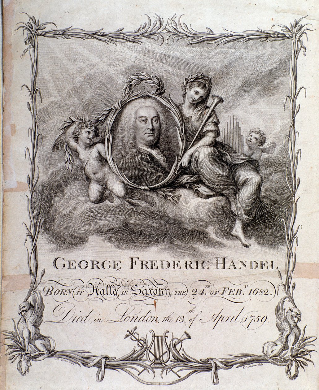 Portrett av Georg Friedrich Handel (gravering) av Unknown artist