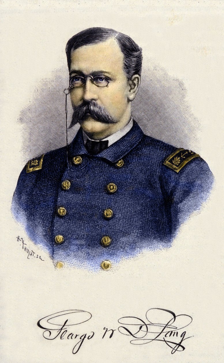 Portrett av George Washington de Long, amerikansk oppdagelsesreisende (1844-1881). av Unknown artist