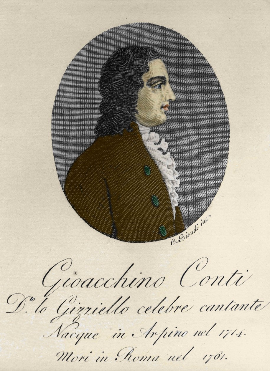 Portrett av Gioacchino Conti, dit Gizziello (1714-1761) (Castrat) (Castrato) italieneren. av Unknown artist