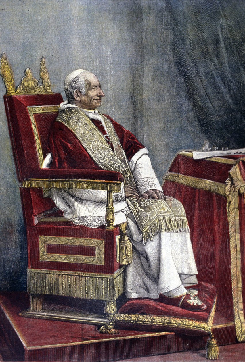 Portrett av Gioacchino PECCI, Leo XIII (1810 - 1903), 254. pave (1878 - 1903) av Unknown artist