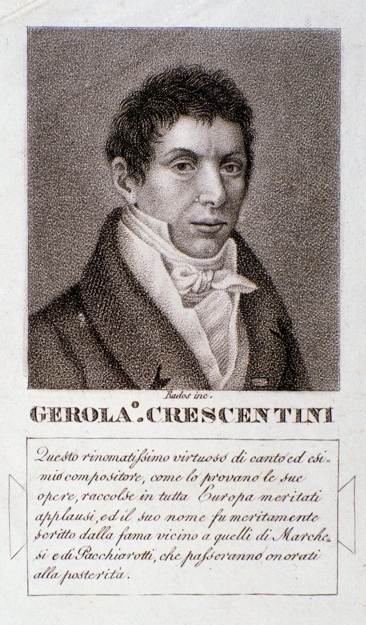 Portrett av Girolamo Crescentini (gravering) av Unknown artist