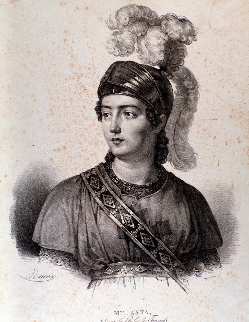 Portrett av Giuditta Pasta i Tancredi, verk av Gioacchino Rossini av Unknown artist