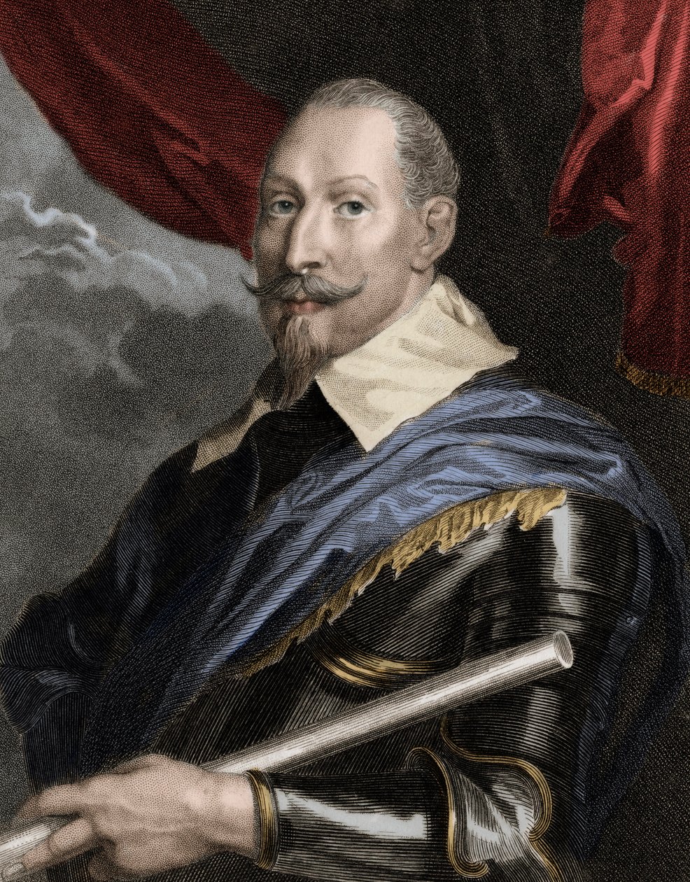 Portrett av Gustave Adolphe II (Gustave Adolphe) (1594-1632), konge av Sverige - Gustavus Adolphe II 1594-1632, konge av Sverige 1611-1632 - gravering - 1800-tallet av Unknown artist
