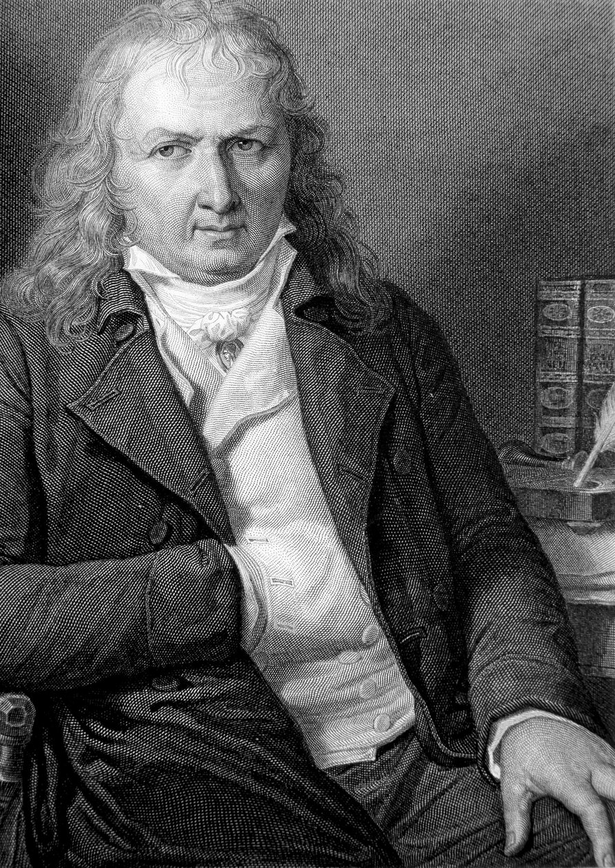 Portrett av Henri Bernardin de Saint Pierre (Saint-Pierre eller St-Pierre), fransk forfatter (1737-1814). - gravering av Unknown artist