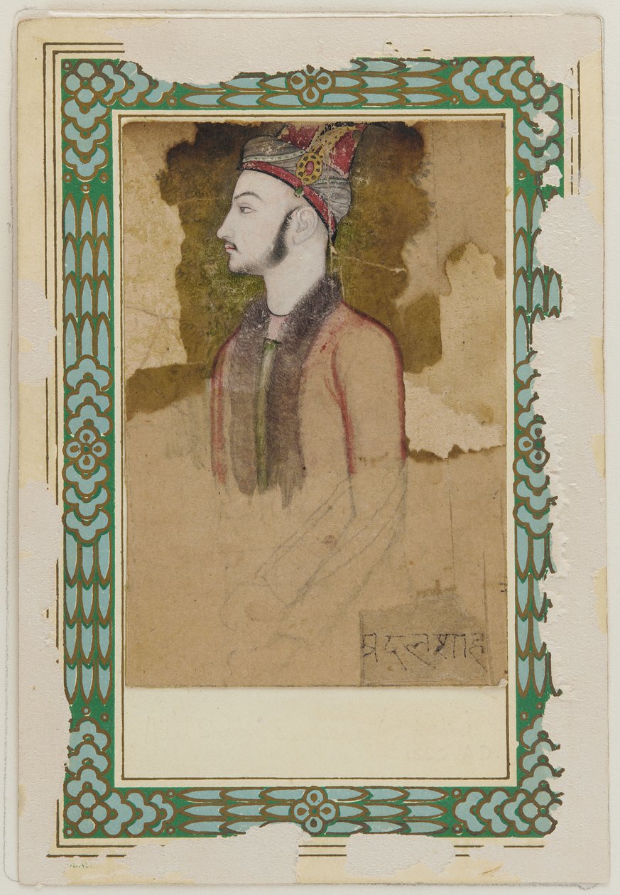 Portrett av Ibrahim Adil Shah II, av Bijapur (d.1626) (?) av Unknown artist