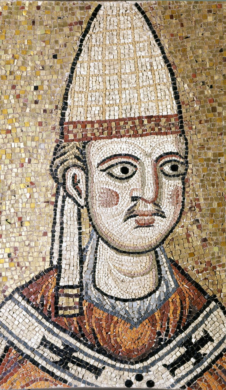 Portrett av Innocent III (1160 - 1216). Mosaikk bevart på Museet i Roma. Han var tidligere i den gamle Peterskirken. Museum i Roma. av Unknown artist