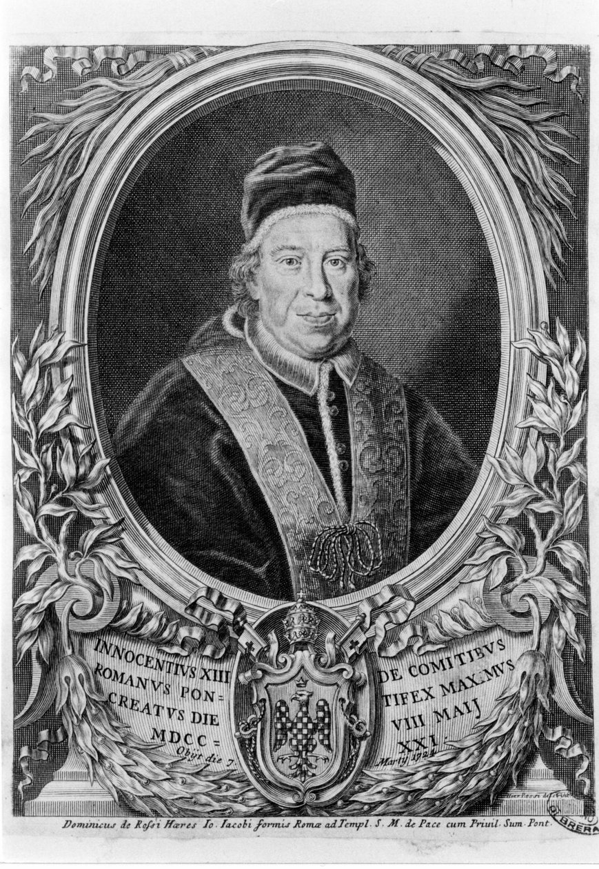 Portrett av Innocent XIII (1655 - 1724). av Unknown artist