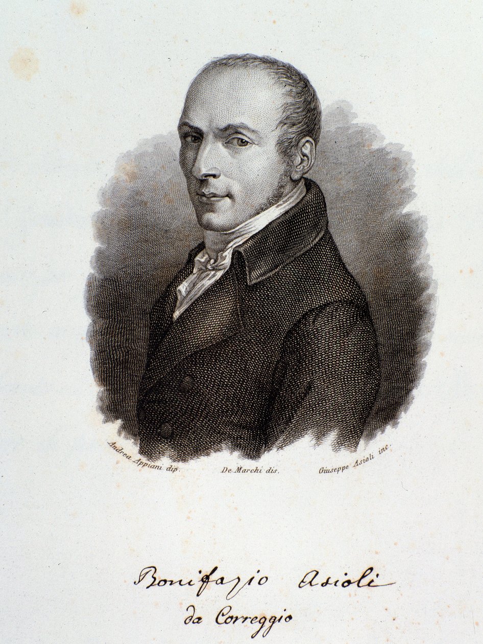 Portrett av den italienske komponisten Bonifazio Asioli (gravering. 1800-tallet) av Unknown artist