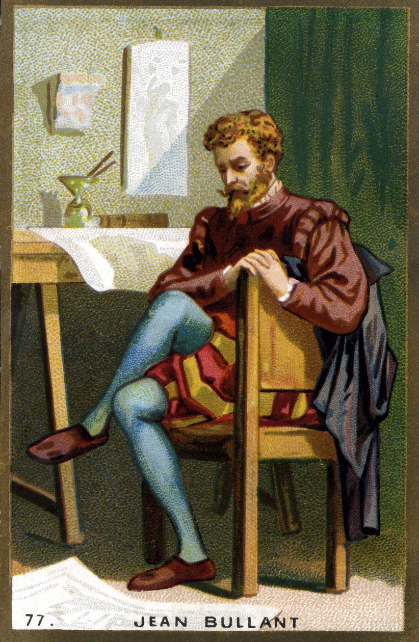 Portrett av Jean Bullant (1520 - 1578) fransk arkitekt, designer og teoretiker. Kromolitografi fra 1800-tallet. av Unknown artist