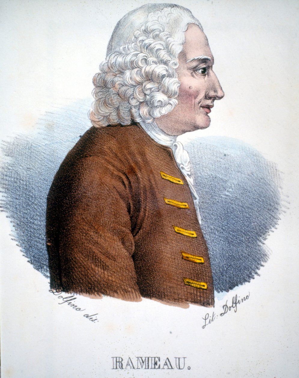 Portrett av Jean Philippe (Jean-Philippe) Rameau (1683 - 1764), fransk komponist. av Unknown artist