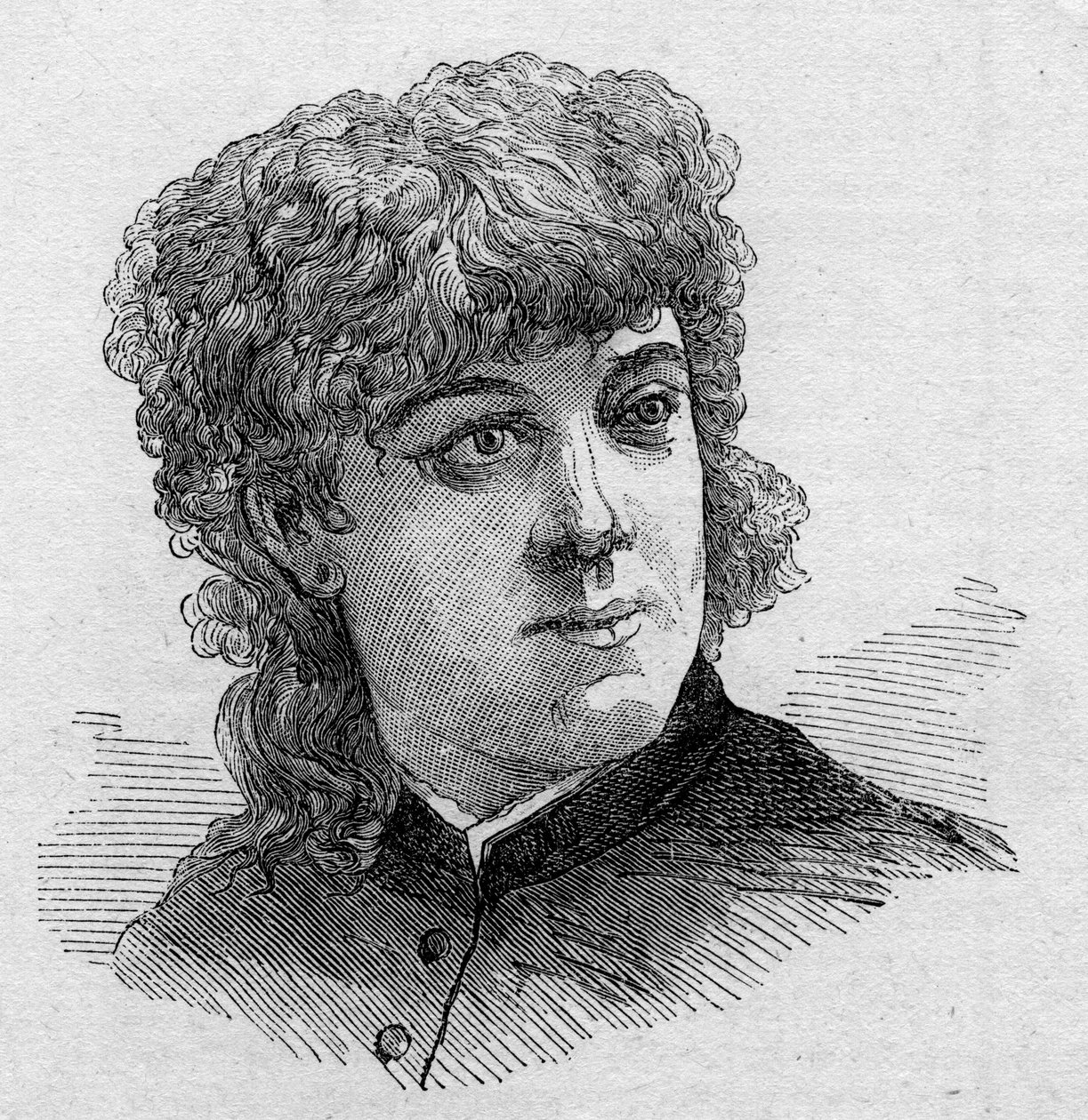 Portrett av Jeanne Samary (1857-1890), fransk komiker, medlem av Comedie Francaise. Gravering i "" Le Monde Illustré"" n¡1168 av 16. august 1879. av Unknown artist