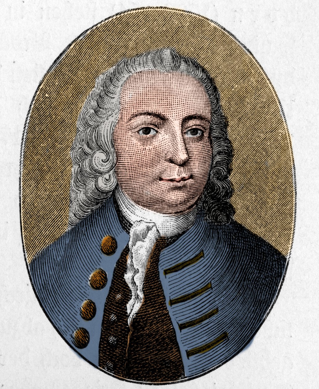 Portrett av Johann Christian Gunther. Tysk poet (1695 - 1723). Gravering. av Unknown artist