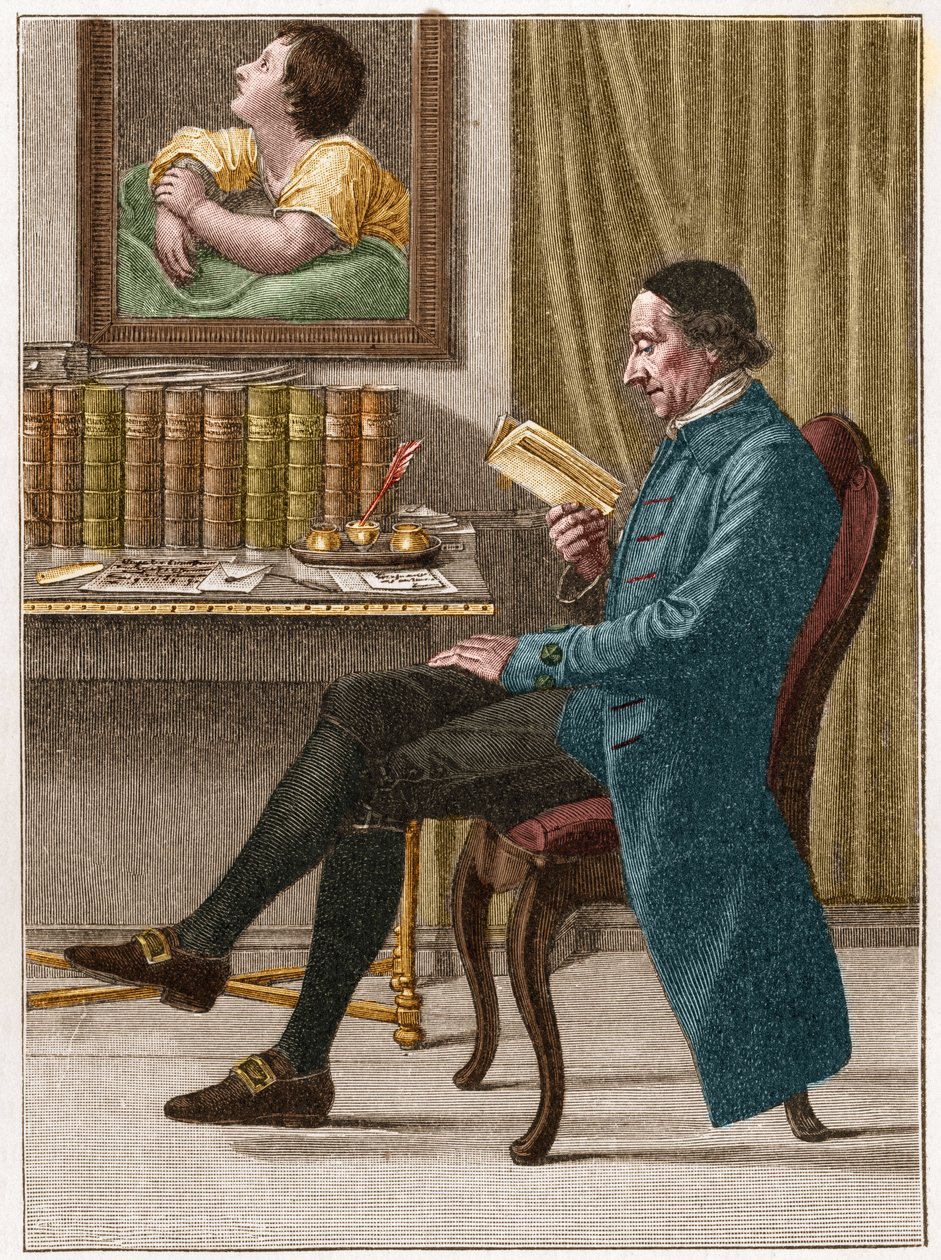 Portrett av Johann Kaspar Lavater eller Gaspard Lavater (1741-1801), sveitsisk teolog og tysktalende forfatter kjent for sitt arbeid med fysiognomoni. av Unknown artist