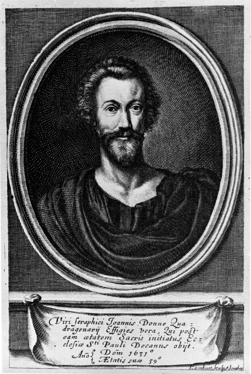 Portrett av John Donne (1572-1631) engelsk poet. av Unknown artist
